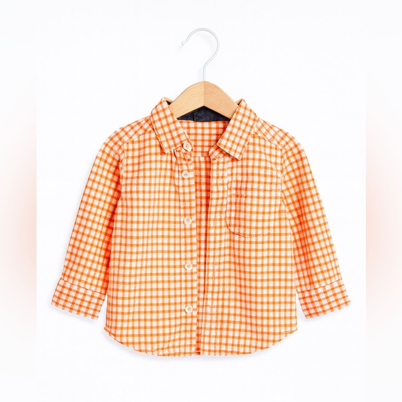 Carter's Other - Carter's Vibrant Orange Plaid Button-Down Shirt